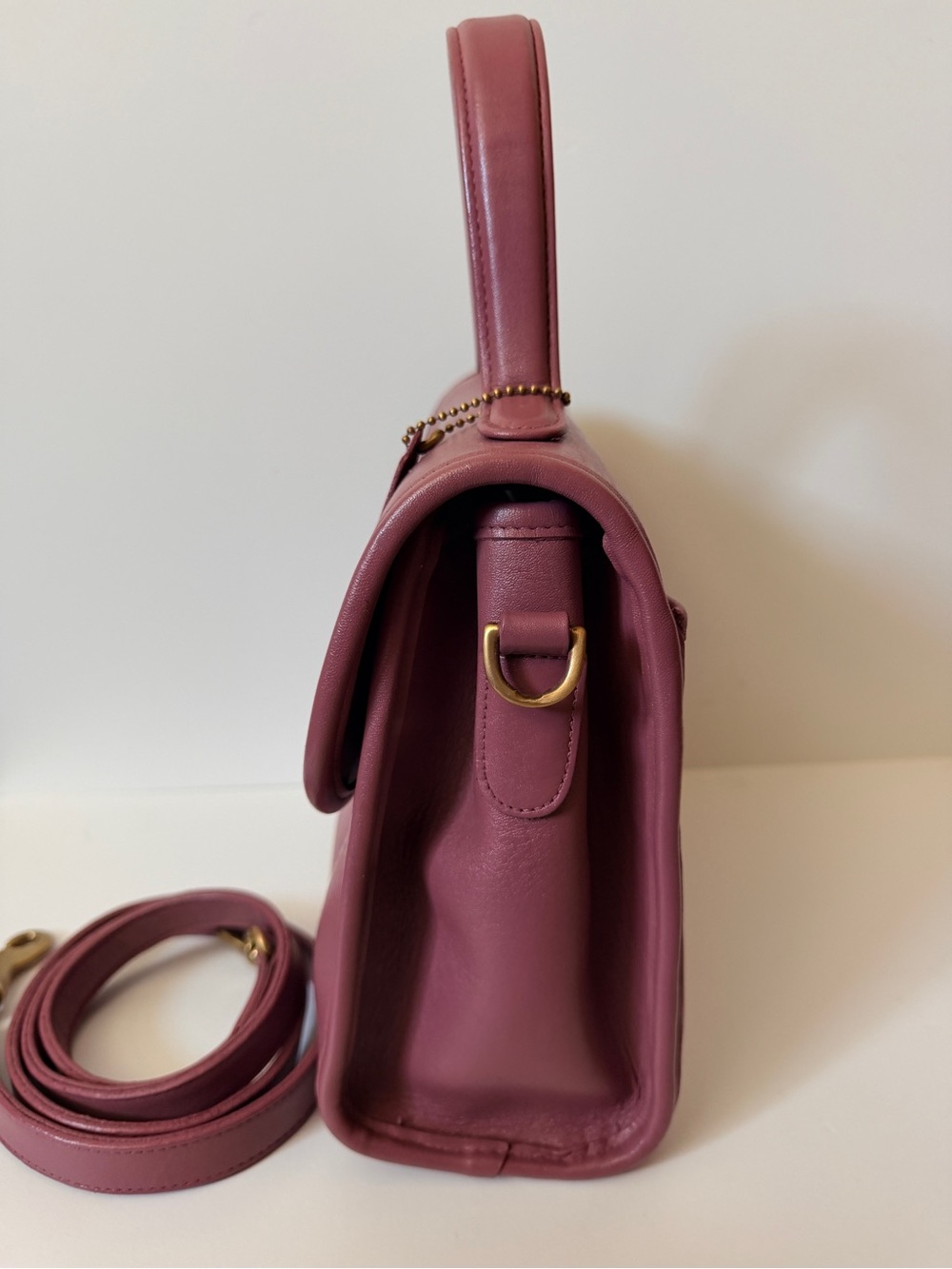 Custom Mauve Vintage Coach Manor Top Handle Bag - Picture 2 of 7